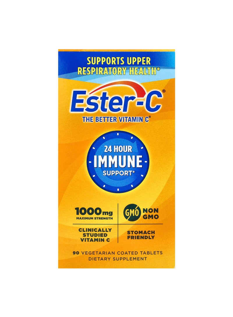 24 Hour Immune Support, 1,000 mg, 90 Vegetarian Coated Tablets